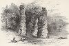 Скалы Башни, штат Вирджиния. Лист из издания "Picturesque America", т.I, Нью-Йорк, 1872.