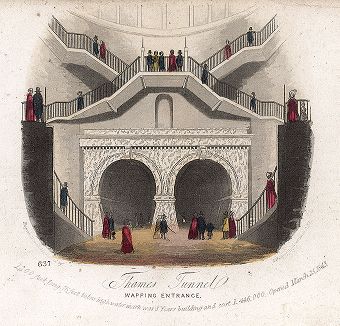 Туннель под Темзой, открытый 25 марта 1843 года. Вход со стороны Уопинга.