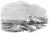 Обломки парохода британского флота с названием "Уотерман", потерпевшего крушение близ английского города Гастингс, расположенного в графстве Восточный Суссекс (The Illustrated London News №105 от 04/05/1844 г.)