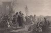 Освобождение рабов в Сирии. С живописного оригинала Анри Ле Жена, представленного на выставке в Королевской Академии в 1847 году и приобретенного принцем Альбертом. 