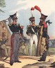 Пехотинцы и сапёры вольного города Гамбурга в 1835 году (из популярной в нацистской Германии работы Мартина Лезиуса Das Ehrenkleid des Soldaten... Берлин. 1936 год)