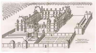 Вид на замок Экуан. Androuet du Cerceau. Les plus excellents bâtiments de France. Париж, 1579. Репринт 1870 г.