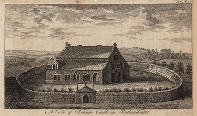Замок Окхем в Ратланде (из A New Display Of The Beauties Of England... Лондон. 1776 г. Том 2. Лист 64)