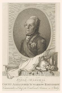 Фельдмаршал граф Александр Суворов-Рымникский, командовавший союзными войсками в Италии (в 1799 году). 