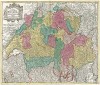 Карта Швейцарии. Novissima et accuratissima Helvetia, Rhaetiae, Valesiae et partis Sabaudiae tabula. Составил Тобиас Конрад Лоттер. Аугсбург, 1745 