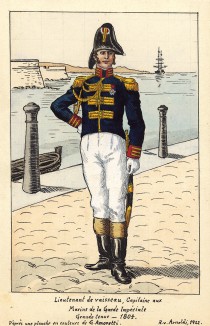 1804 г. Офицер морской пехоты императорской гвардии Наполеона. Коллекция Роберта фон Арнольди. Германия, 1911-28