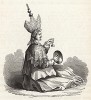 Буддистский лама (из "Путешествия на тарантасе по Восточной России осенью 1856 года" Вильяма Споттисвуда. Лондон. 1857 год)