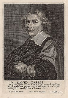 Давид Байи ( 1584 -- 1657 гг.) -- голландский гравер и живописец. Гравюра Конрада Вауманса с автопортрета художника. 