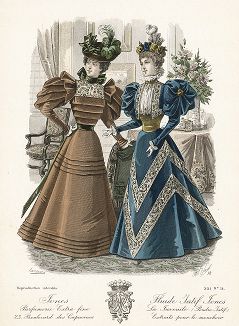 Французская мода из журнала Le Salon de la Mode, выпуск № 36, 1896 год.