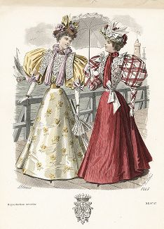 Французская мода из журнала Le Salon de la Mode, выпуск № 27, 1895 год.