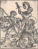 Смерть апостола. Ксилография Михаэля Вольгемута из книги "Всемирная хроника", также известной как "Нюрнбергские хроники" Хартмана Шеделя. Die Schedelsche Weltchronik (Liber Chronicarum). Нюрнберг, 1493
