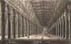 Внутренний вид базилики Сан-Паоло-фуори-ле-Мура. Лист из серии "Les plus beaux édifices de Rome moderne..." Жана Барбо. 