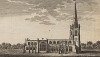 Церковь в городке Такстед в Эссексе (из A New Display Of The Beauties Of England... Лондон. 1776 год. Том 1. Лист 180)