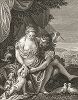 Марс, Венера и Купидон, приписываемые мастерской Паоло Веронезе. Лист из знаменитого издания Galérie du Palais Royal..., Париж, 1808