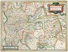 Карта земли Северный Рейн-Вестфалия с городами Мюнстер и Линц-на-Рейне. Monasteriensis episcopatus. Составил Ян Янсониус. Амстердам, 1640