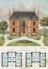 Эскиз летнего домика в стиле эпохи Людовика XIII (из популярного у парижских архитекторов 1880-х Nouvelles maisons de campagne...)