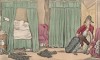 Вор крадёт имущество спящего доктора Синтакса. Иллюстрация Томаса Роуландсона к поэме Вильяма Комби "Путешествие доктора Синтакса в поисках живописного", л.17. Лондон, 1881 