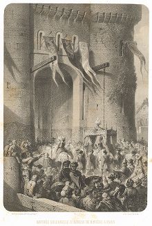 Торжественный въезд королевы Изабеллы Баварской в Париж 22 августа 1389 года (из работы Paris dans sa splendeur, изданной в Париже в 1860-е годы)