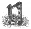 Инициал (буквица) N, предваряющий главу "Продолжение похода 1757 года. Росбах" книги Франца Кюглера "История Фридриха Великого". Рисовал Адольф Менцель. Лейпциг, 1842