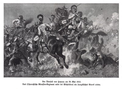 Прусские кирасиры в сражении при Гайнау 26 мая 1813 г. Илл. Рихарда Кнотеля, Die Deutschen Befreiungskriege 1806-15. Берлин, 1901