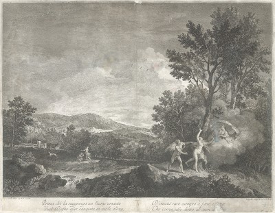 Аполлон и Дафна. Гравировал Йозеф (Джузеппе) Вагнер с оригинала Франческо Дзукарелли. Венеция, 1770
