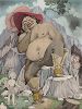 Дети и людоед. Иллюстрация Умберто Брунеллески к сказке Шарля Перро "Мальчик-с-пальчик". Париж, 1946 год