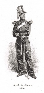 Офицер сомюрской военной школы в 1840 году (из Types et uniformes. L'armée françáise par Éduard Detaille. Париж. 1889 год)
