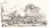 Разбитая колесница. Литографировал Филипп-Огюст Эннекен. Recueil d'esquisses et fragmens de compositions, tirés du portefeuille de Mr. Hennequin. Турне (Бельгия), 1825