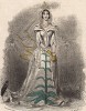 Величественная красавица белая Лилия. Les Fleurs Animées par J.-J Grandville. Париж, 1847