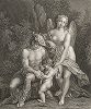Венера с Меркурием и Купидоном (Школа любви) авторства Антонио да Корреджо. Лист из знаменитого издания Galérie du Palais Royal..., Париж, 1786