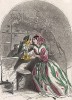 Романтическая встреча Туберозы и Нарцисса. Les Fleurs Animées par J.-J Grandville. Париж, 1847