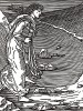 Возвращение Психеи из ада. Иллюстрация Эдварда Коли Бёрн-Джонса к поэме Уильяма Морриса «История Купидона и Психеи». Лондон, 1890-е гг.