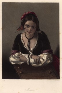 Мария, героиня пьесы Уильяма Шекспира «Двенадцатая ночь». The Heroines of Shakspeare. Лондон, 1848