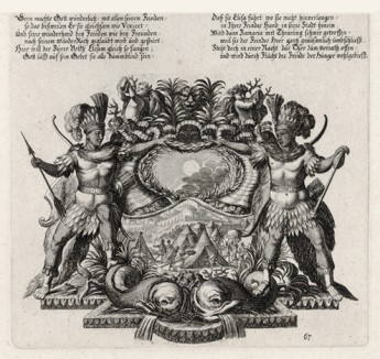 Прокажённые в сирийском военном стане (из Biblisches Engel- und Kunstwerk -- шедевра германского барокко. Гравировал неподражаемый Иоганн Ульрих Краусс в Аугсбурге в 1700 году)