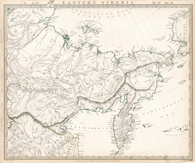 Карта Восточной Сибири. Maps of the Society for the Diffusion of Useful Knowledge. Лондон, 1838