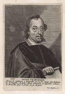 Якоб Франкарт (ок. 1550 -- 1601 гг.) -- фламандский рисовальщик и живописец. Гравюра Петера де Йоде. 