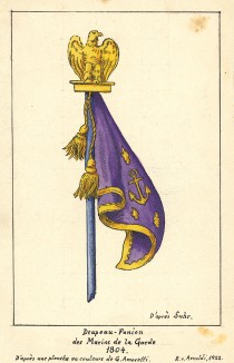 1804 г. Знамя морской пехоты императорской гвардии Наполеона. Коллекция Роберта фон Арнольди. Германия, 1911-28