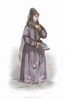 Русская монахиня. Лист из серии Musée Cosmopolite; Musée de Costumes, Париж, 1850-63