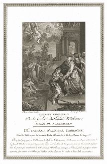 Возвращение блудного сына кисти Аннибале Карраччи. Лист из знаменитого издания Galérie du Palais Royal..., Париж, 1786