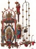 Изящные люстры и подсвечники для восковых свечей, изготовленные для знаменитого в XV веке отеля города Люнебурга, или "солёного города" (из Les arts somptuaires... Париж. 1858 год)