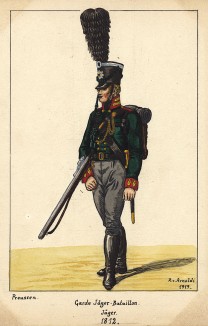 1812 г. Унтер-офицер егерского батальона прусской лейб-гвардии. Коллекция Роберта фон Арнольди. Германия. 1911-29