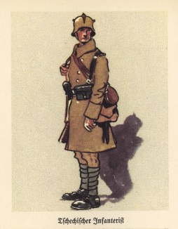 Солдат чешской пехоты в 1936 году (из популярной в нацистской Германии работы Мартина Лезиуса Das Ehrenkleid des Soldaten... Берлин. 1936 год)