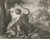 Геркулес и Ахелой работы Джованни Порденоне. Лист из знаменитого издания Galérie du Palais Royal..., Париж, 1808