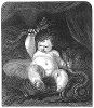 Младенец Геракл, душащий змей, посланных ревнивой богиней Герой -- картина знаменитого английского исторического и портретного живописца, теоретика искусства Сэра Джошуа Рейнольдса (1723 -- 1792 гг.) (The Illustrated London News №106 от 11/05/1844 г.)
