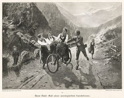 "На норвежской дороге" работы Ханса Даля. Moderne Kunst..., т. 9, Берлин, 1895 год. 