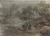 Пейзаж с повозкой, запряженной тремя лошадьми. Гравюра с рисунка знаменитого английского пейзажиста Томаса Гейнсборо из коллекции У. Александра. A Collection of Prints ...of Tho. Gainsborough, Лондон, 1819. 