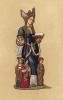 Святая Елизавета Венгерская (1207-1231), принцесса из династии Арпадов, ландграфиня Тюрингии, покровительница медработников и пекарей (из Les arts somptuaires... Париж. 1858 год)