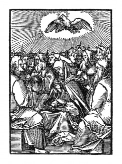 Праздник Троицы. Из Benedictus Chelidonius / Passio Effigiata. Монограммист N.H. Кёльн, 1526