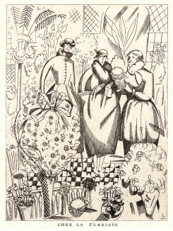 Реклама неизвестного парижского магазина цветов. Les feuillets d'art. Париж, 1920