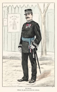 Месье Рудиль, начальник транспортной службы парижской полиции. Ville de Paris. Histoire des gardiens de la paix. Париж, 1896